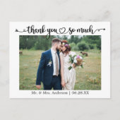 Carte Postale Calligraphie Cœur Mariage Photo Merci Beaucoup (Devant)