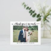 Carte Postale Calligraphie Cœur Mariage Photo Merci Beaucoup (Debout devant)