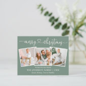 Carte Postale Calligraphie Coeur Noël 3 Photo Sage Vert (Debout devant)