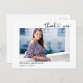 Carte Postale Calligraphie Coeur Script Diplômé Merci photo (Devant / Derrière)