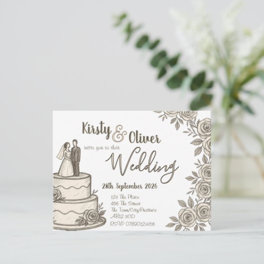 Carte Postale Calligraphie de dentelle rustique (Debout devant)