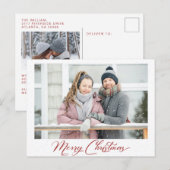 Carte Postale Calligraphie de la Bourgogne des neiges Joyeux sup (Devant / Derrière)