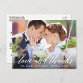 Carte Postale Calligraphie de mariage amour et merci photo (Devant / Derrière)