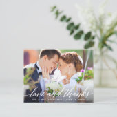 Carte Postale Calligraphie de mariage amour et merci photo (Debout devant)