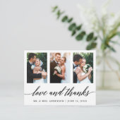 Carte Postale Calligraphie de mariage Amour et Remerciements 3 P (Debout devant)