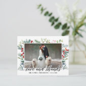 Carte Postale Calligraphie de mariage d'hiver de verdure d'amour (Debout devant)