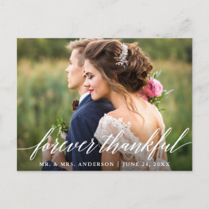 Carte Postale Calligraphie de mariage Éternellement reconnaissan