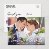 Carte Postale Calligraphie de mariage Photo d'amour et de remerc (Devant / Derrière)