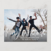 Carte Postale Calligraphie de Noël simple Joyeux 1 Photo (Devant)