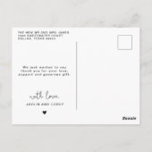 Carte Postale Calligraphie de script d'amour et de remerciements (Dos)