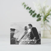 Carte Postale Calligraphie de script de Merci photo mariage (Debout devant)