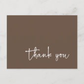 Carte Postale Calligraphie de script décontractée marron Merci (Devant)