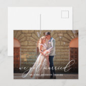 Carte Postale Calligraphie délicate Nous Nous Sommes Mariés Mari (Devant / Derrière)
