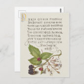 Carte Postale Calligraphie des fruits du Blackberry de la Renais (Devant / Derrière)