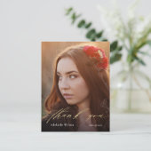 Carte Postale Calligraphie d'or Merci de graduation photo (Debout devant)