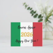 Carte Postale Calligraphie Drapeau Italien 2026 (Debout devant)