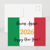 Carte Postale Calligraphie Drapeau Italien 2026 (Devant / Derrière)