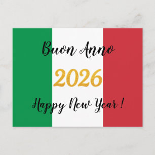 Carte Postale Calligraphie Drapeau Italien 2026