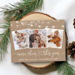 Carte Postale Calligraphie Éclairage cardiaque Kraft Plus Cheval<br><div class="desc">Calligraphie moderne Cardiaque Script Famille 3 Photo Plus Cheveux Cette Année Carte Postale Kraft Holiday</div>