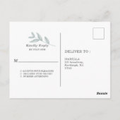 Carte Postale Calligraphie élégante Mariage botanique Rsvp (Dos)