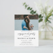 Carte Postale Calligraphie élégante Photo du parti Engagement (Debout devant)