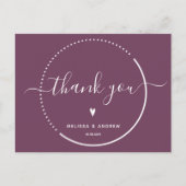 Carte Postale Calligraphie Élégante - Remerciements de Mariage B (Devant)