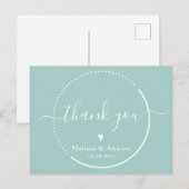 Carte Postale Calligraphie Élégante - Remerciements de Mariage S (Devant / Derrière)