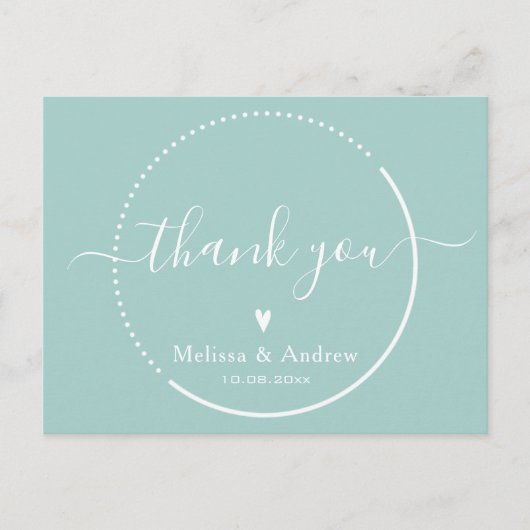 Carte Postale Calligraphie Élégante - Remerciements de Mariage T (Devant)