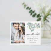 Carte Postale Calligraphie Eucalyptus Feuilles Enregistrer la da (Debout devant)