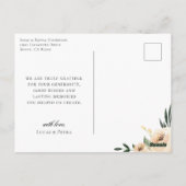 Carte Postale Calligraphie florale neutre Mariage Merci photo (Dos)