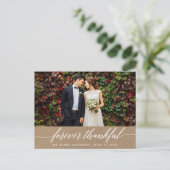 Carte Postale Calligraphie Forever Merci Mariage Kraft (Debout devant)