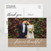 Carte Postale Calligraphie Forever Merci Mariage Kraft (Devant / Derrière)