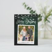 Carte Postale Calligraphie Green Wood Lights Caméra instantanée (Debout devant)