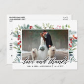 Carte Postale Calligraphie Hiver Verdure Amour Merci Mariage (Devant / Derrière)