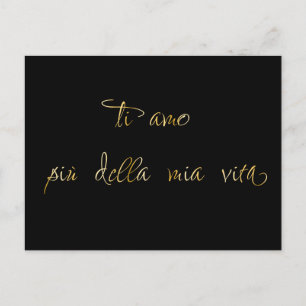 Carte Postale Calligraphie Italien Amour