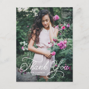 Carte Postale Calligraphie manuscrite Merci de graduation