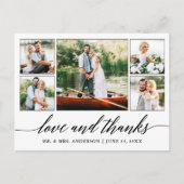 Carte Postale Calligraphie Mariage 5 Photo Love and Thanks (Devant)