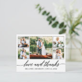 Carte Postale Calligraphie Mariage 5 Photo Love and Thanks (Debout devant)
