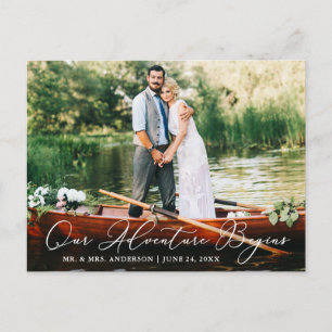 Carte Postale Calligraphie Mariage Notre aventure commence