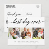 Carte Postale Calligraphie Meilleur Jour Ever Photo de mariage M (Devant / Derrière)