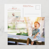 Carte Postale Calligraphie minimaliste Salutation & photo (Devant / Derrière)