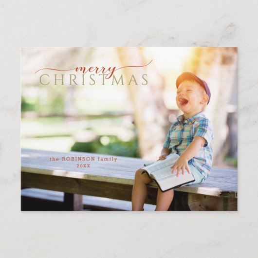 Carte Postale Calligraphie minimaliste Salutation & photo (Devant)