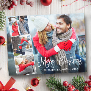 Carte Postale Calligraphie moderne 4 Collage photo Noël