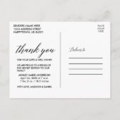 Carte Postale Calligraphie Moderne Bébé Amour et Merci Photo (Dos)