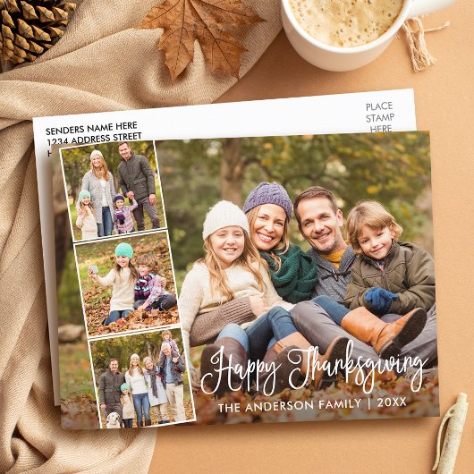 Carte Postale Calligraphie moderne Bon thanksgiving 4 Photo