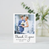 Carte Postale Calligraphie Moderne Cœur Merci Mariage  (Debout devant)