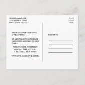 Carte Postale Calligraphie Moderne Cœur Nouveau Bébé Merci (Dos)