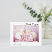 Carte Postale Calligraphie Moderne Cœur Nouveau Bébé Merci (Debout devant)