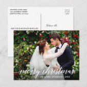 Carte Postale Calligraphie moderne élégante Joyeux Mariage de No (Devant / Derrière)