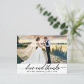 Carte Postale Calligraphie Moderne Élégante Mariage Amour et Rem (Debout devant)